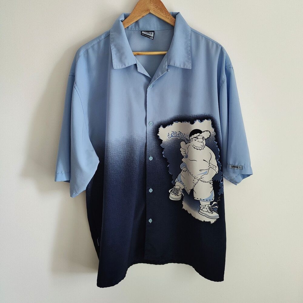 Vintage Y2K Southpole Mens XL Rapper Camp Button Up Shirt
